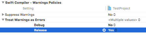 swift compiler warning policies release